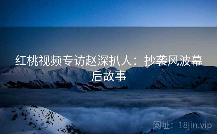 红桃视频专访赵深扒人：抄袭风波幕后故事