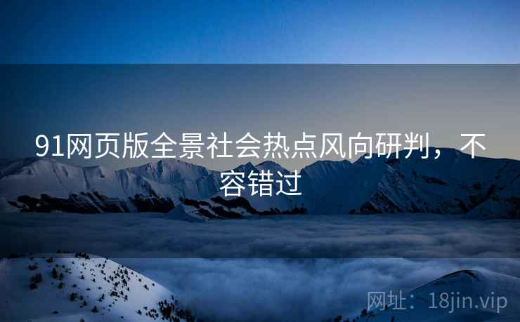91网页版全景社会热点风向研判，不容错过