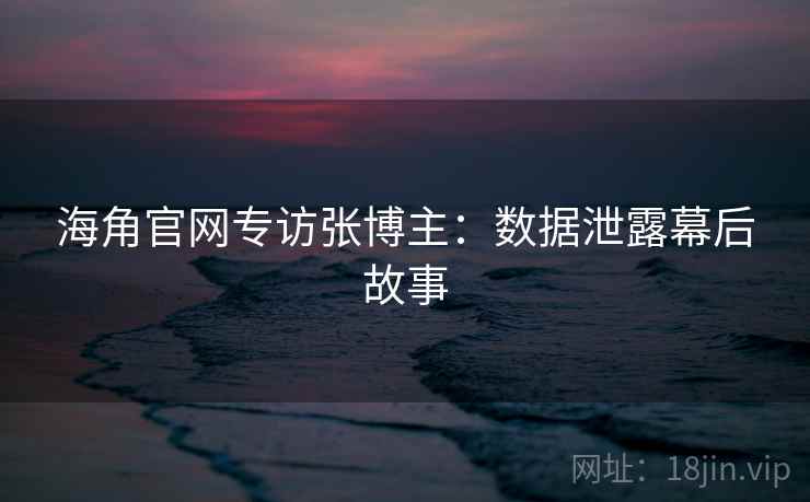 海角官网专访张博主：数据泄露幕后故事