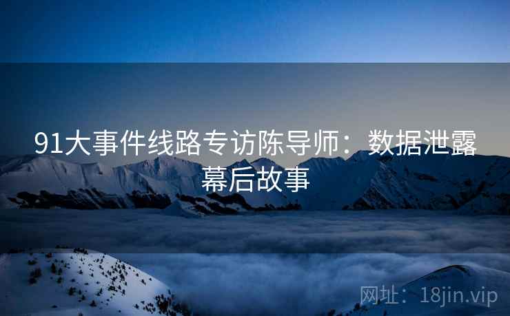 91大事件线路专访陈导师：数据泄露幕后故事